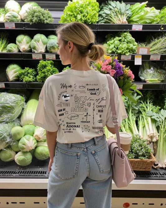Names of God Black Font Faith Graphic Tee