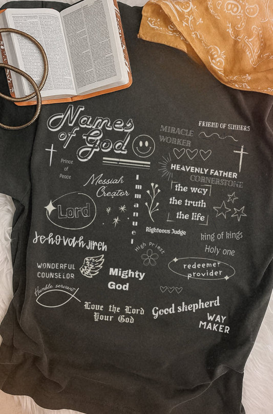 Names of God Faith Comfort Colors Graphic Tee