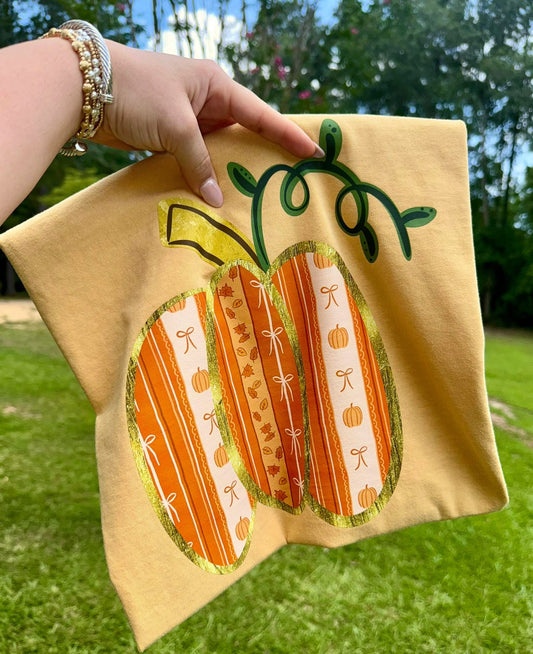 Patchwork Pumpkin Fall Comfort Colors Colorblast Graphic Tee