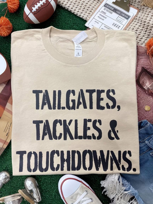 Touchdowns, Tackles, & Tailgates Coquette Graphic Tee