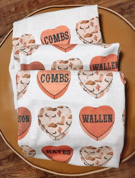 Country Music Valentines Comfort Colors Graphic Tee