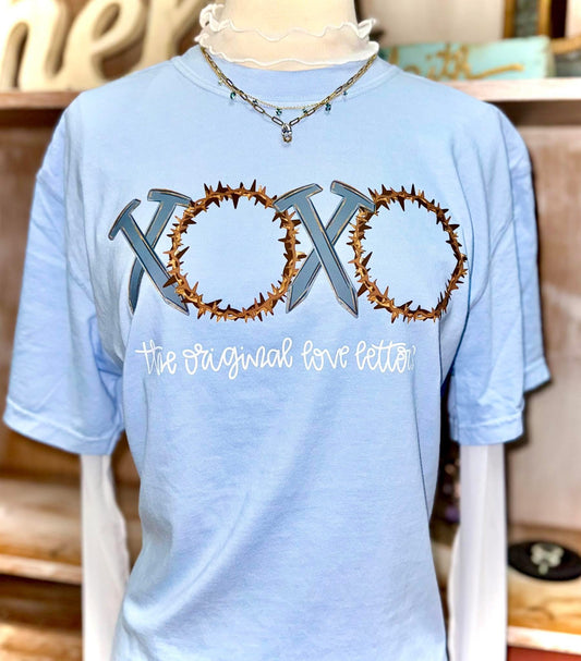 XOXO The Original Love Story Faith Doodle Valentines Comfort Colors Graphic Tee
