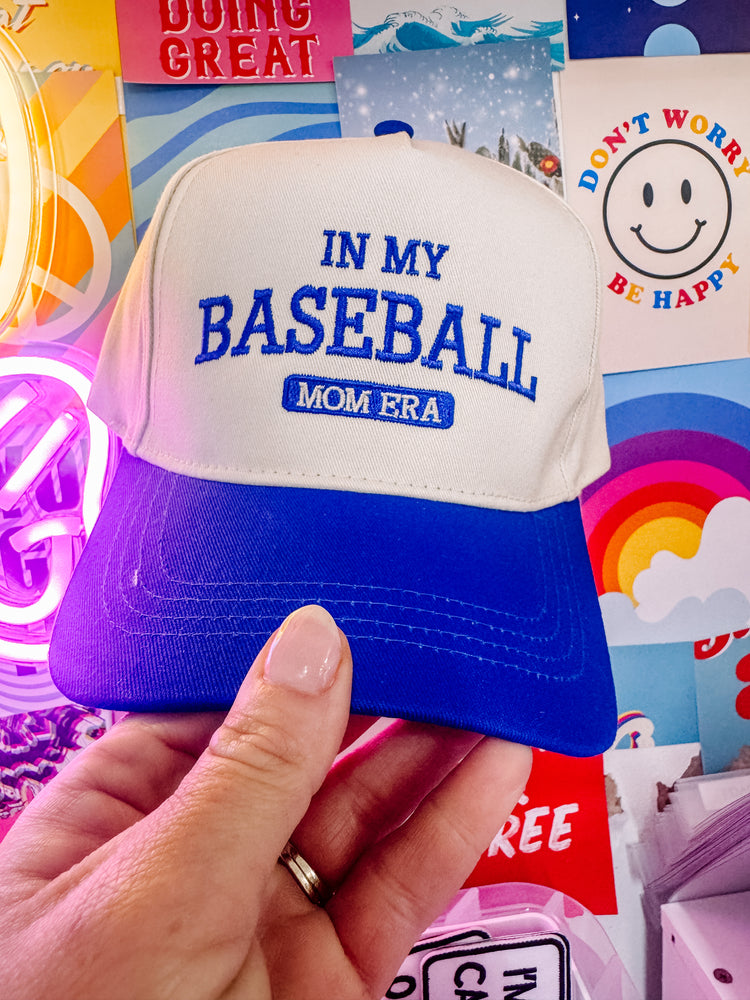 In my Baseball Era Blue Embroidered Trucker Hat
