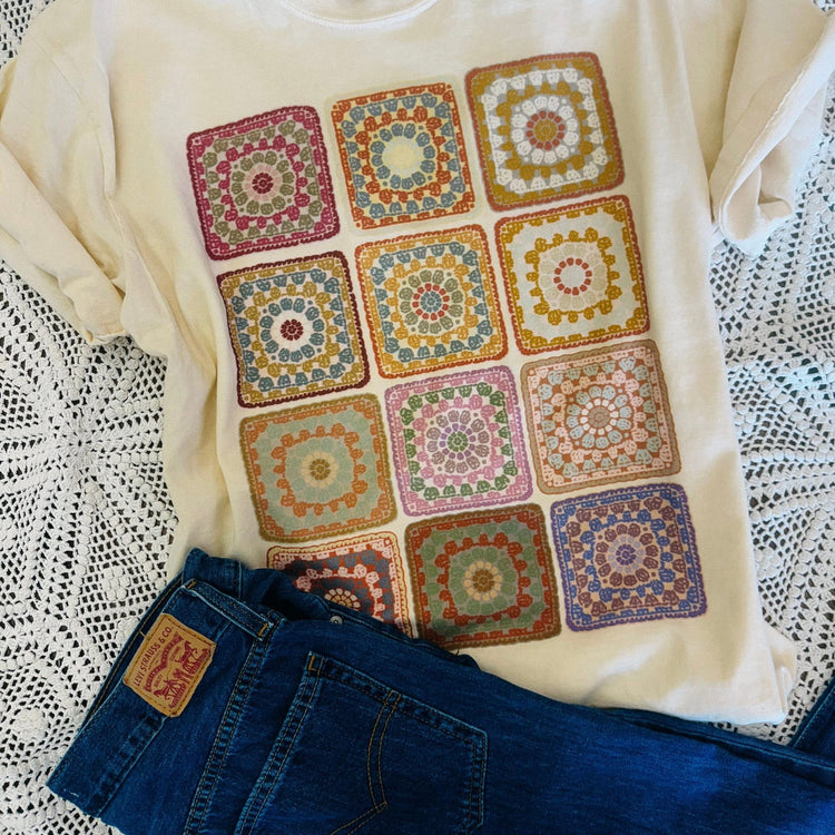 Thrifty Quilting Squares Trendy Comfort Colors Graphic Tee