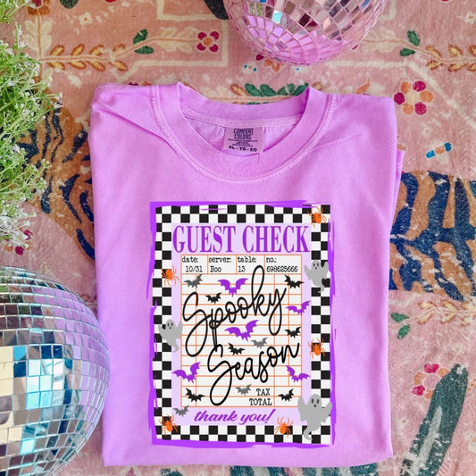 Spooky Season Guest Check Comfort Colors Graphic Tee