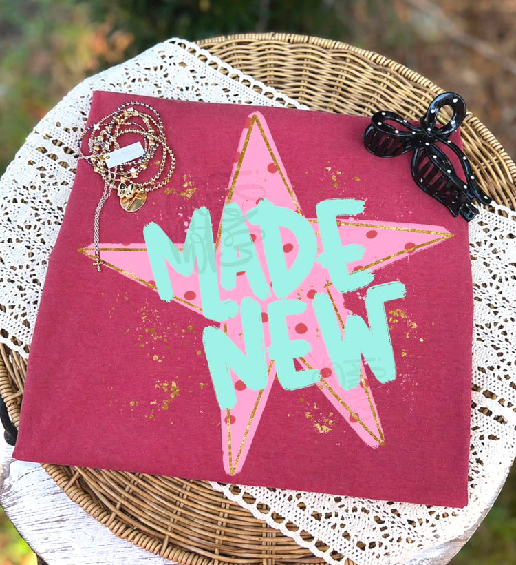 Made New Star Faith Comfort Colors Graphic Tee
