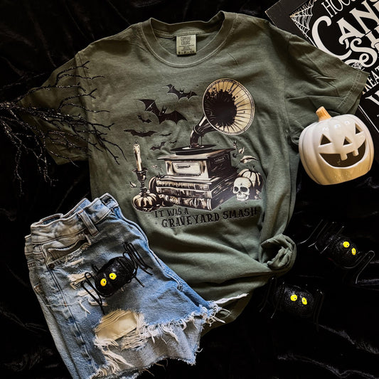 Graveyard Smash Halloween Comfort Colors Graphic Tee