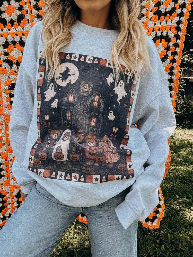 Thrifty Halloween Haunted House Sweatshirt