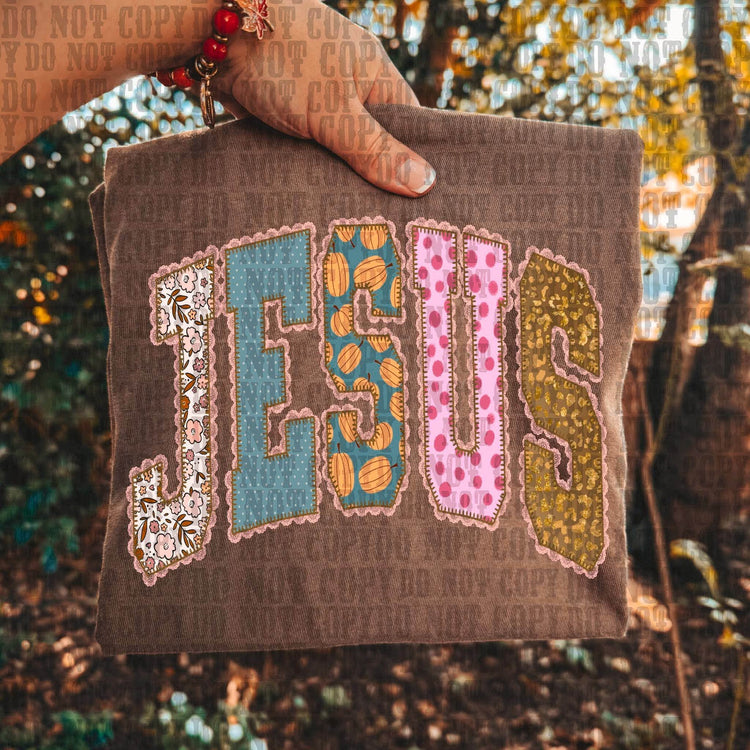 Floral Pumpkin Jesus Fall Faith Comfort Colors Graphic Tee