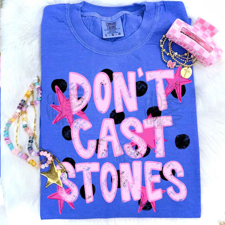 Don't Cast Stones Faith Comfort Colors Graphic Tee