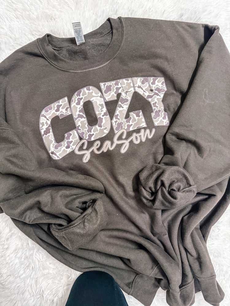 Cozy Season Camo Crewneck Sweatshirt