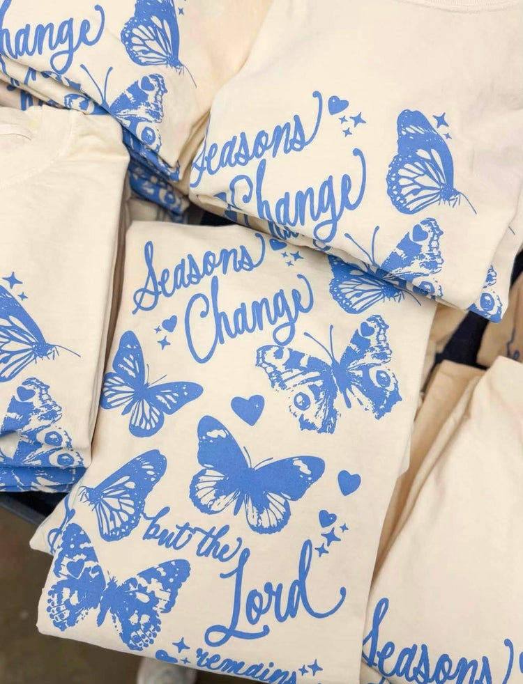 Seasons Change, but the Lord Doesn't Faith Comfort Colors Graphic Tee