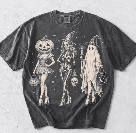 Spooky Ghouls Halloween Comfort Colors Graphic Tee