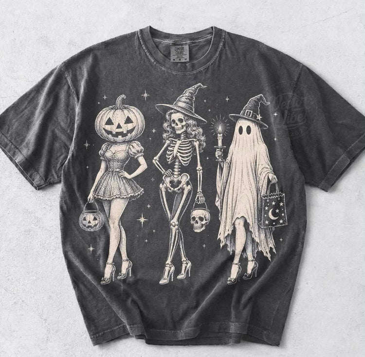 Spooky Ghouls Halloween Comfort Colors Graphic Tee