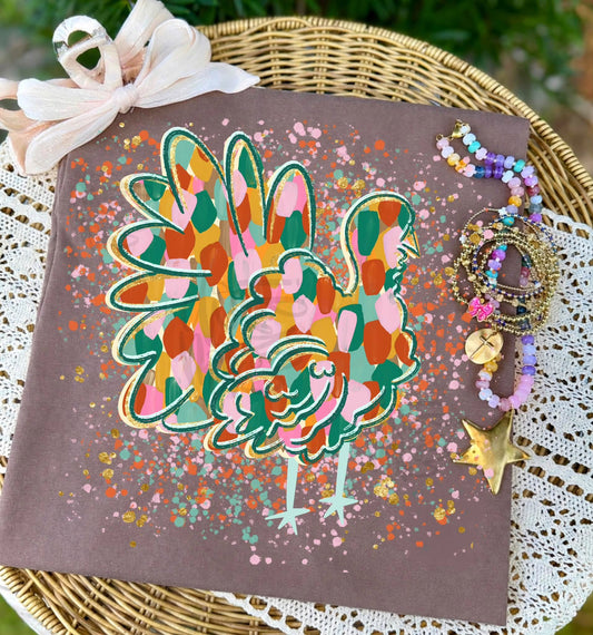 Brushstroke Turkey Thanksgiving Comfort Colors Graphic Tee