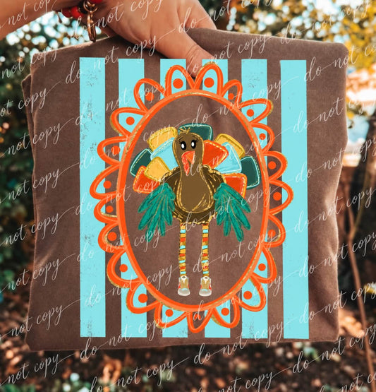 Preppy Framed Thanksgiving Comfort Colors Graphic Tee