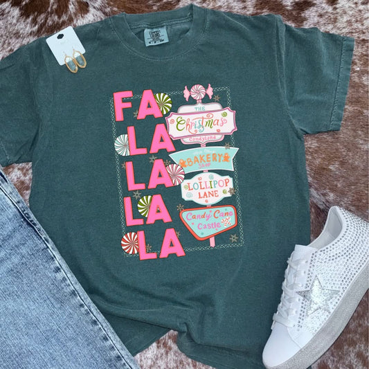 Fa La La La La Christmas Comfort Colors Graphic Tee