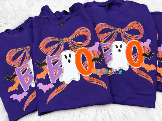 Boo Ghost Coquette Halloween Sweatshirt