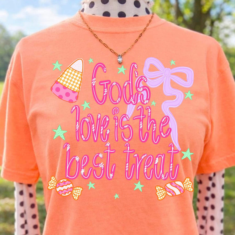 Gods Love is the best Treat Halloween Comfort Colors Graphic Tee