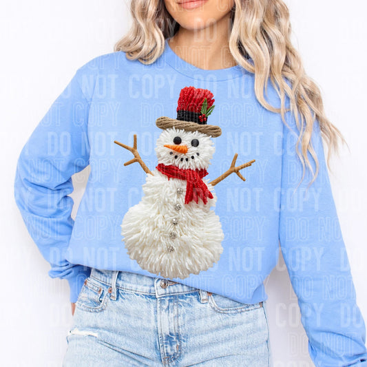 Faux Yarn Snowman Christmas Sweatshirt