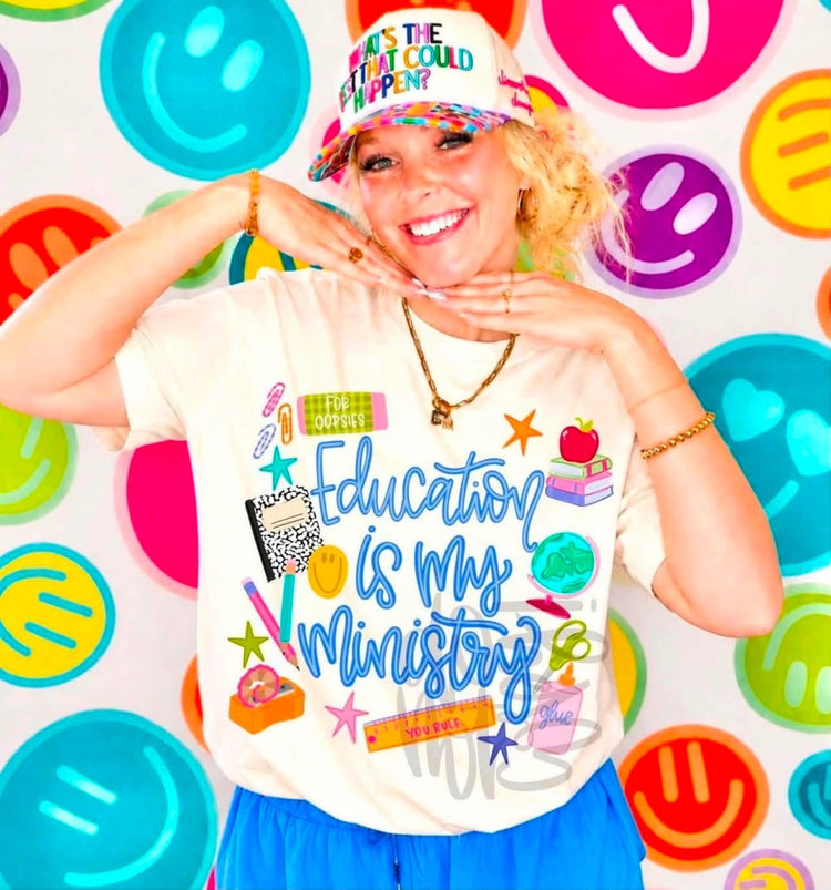 Education is my Ministry Teacher Graphic Tee Comfort Colors