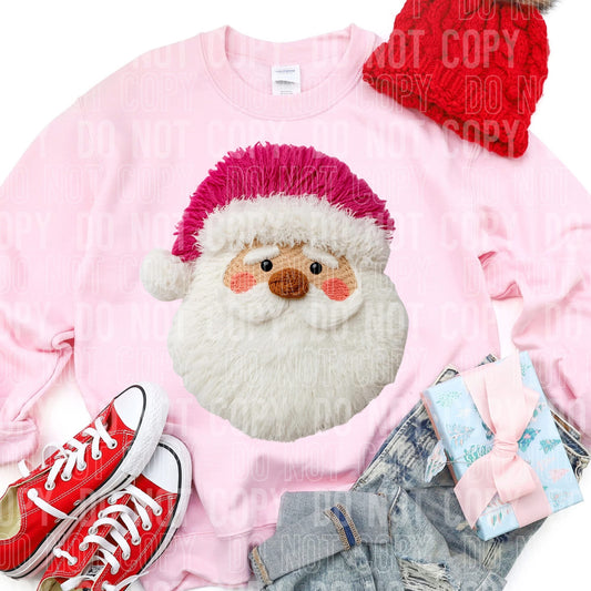 Faux Yarn Santa Pink Christmas Sweatshirt
