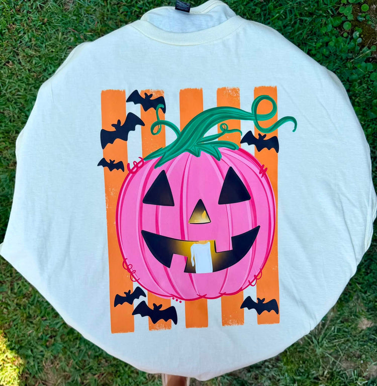 Pink JackOLantern’ Halloween Comfort Colors Graphic Tee