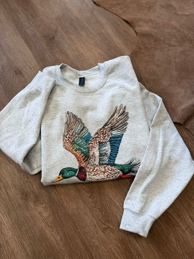 Faux Rhinestone Mallard Camo Hunting Sweatshirt