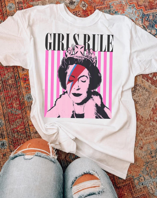 Girls Rule Valentines Comfort Colors Graphic Tee