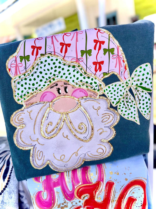 Preppy Coquette Santa Comfort Colors Graphic Tee