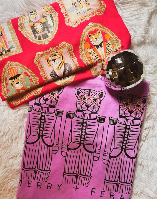 Merry & Feral Preppy Christmas Comfort Colors Graphic Tee