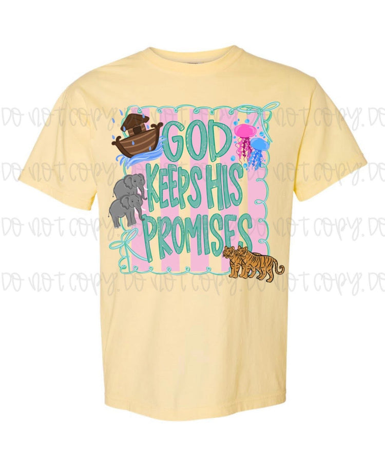 God Keeps His Promises Doodle Comfort Colors Graphic Tee