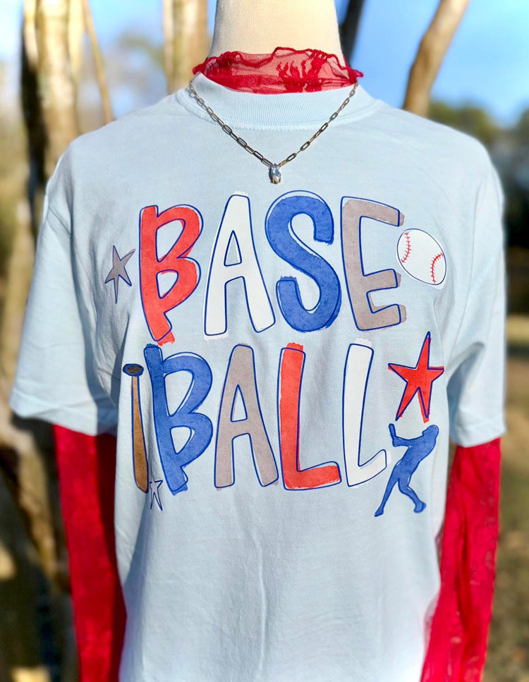 Baseball Doodle Comfort Colors Graphic Tee