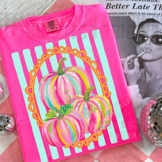 Neon Framed Pumpkin Comfort Colors Graphic Tee