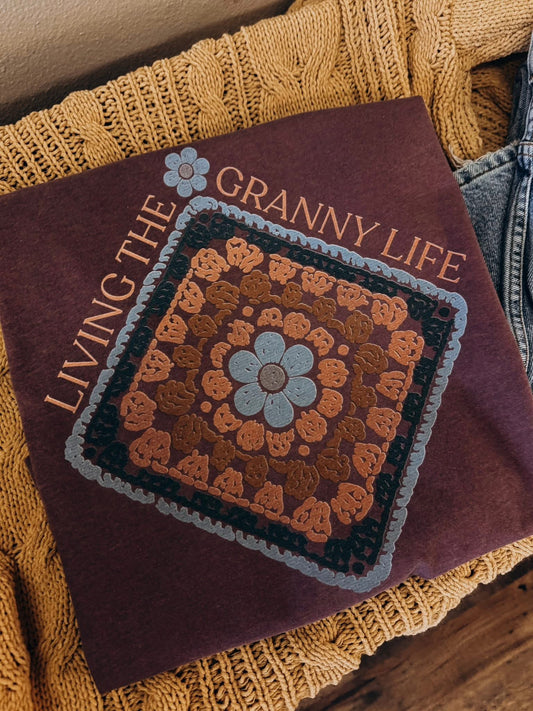Living the Granny Life Thrifty Comfort Colors Graphic Tee