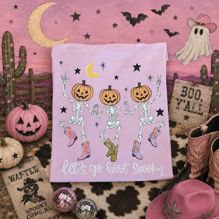 Let’s Go Boot Spookin’ Western Halloween Comfort Colors Graphic Tee