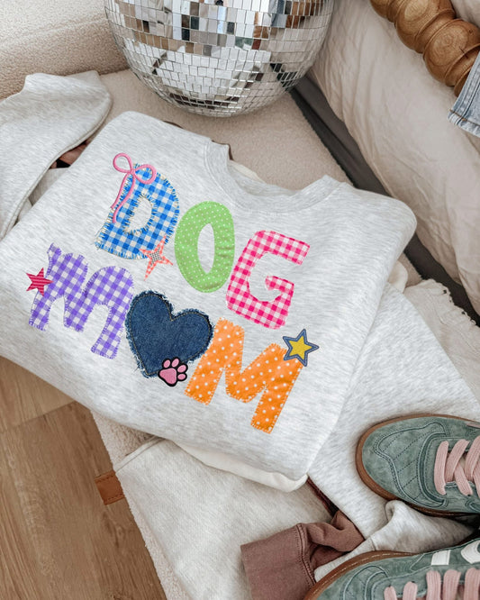 Quilted Dog Mom Vibes Sweatshirt