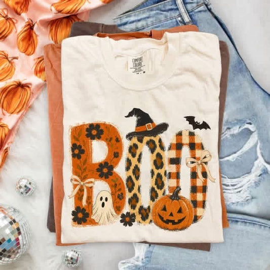 Boo Whimsical Comfort Colors Graphic Tee