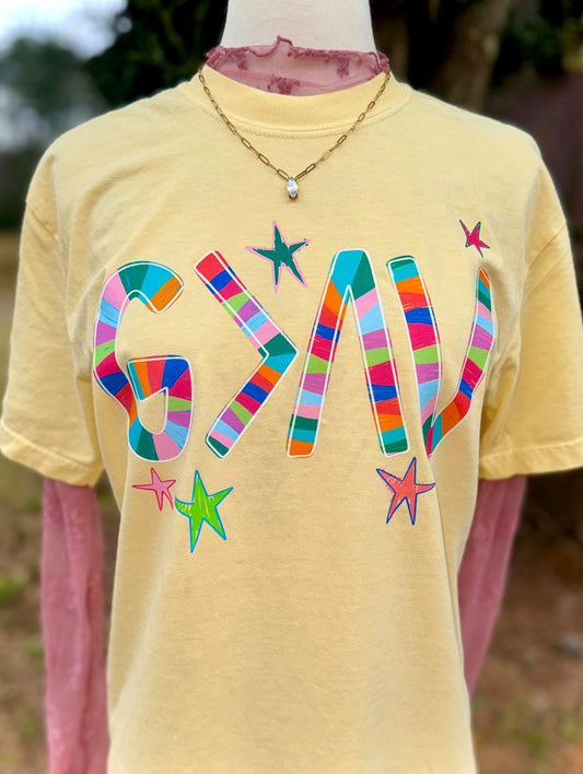 God is Greater Than the Highs & Lows Doodle Comfort Colors Graphic Tee