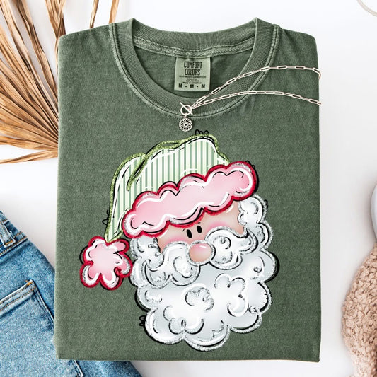 Seersucker Santa Christmas Comfort Colors Graphic Tee