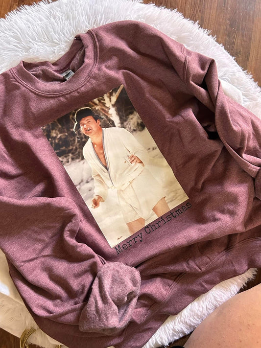 Heathered Maroon Classic Merry Christmas Sweatshirt