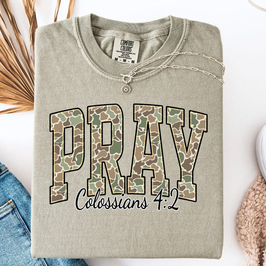Pray Camo Faith Comfort Colors Graphic Tee