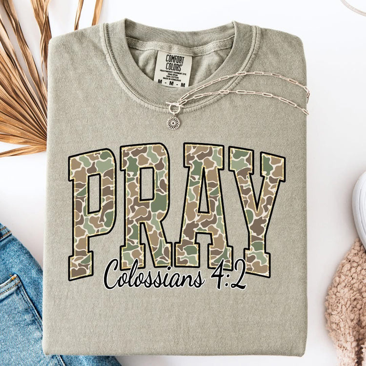 Pray Camo Faith Comfort Colors Graphic Tee