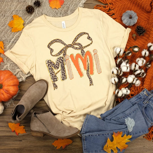 Fall Leopard Coquette Mimi Graphic Tee