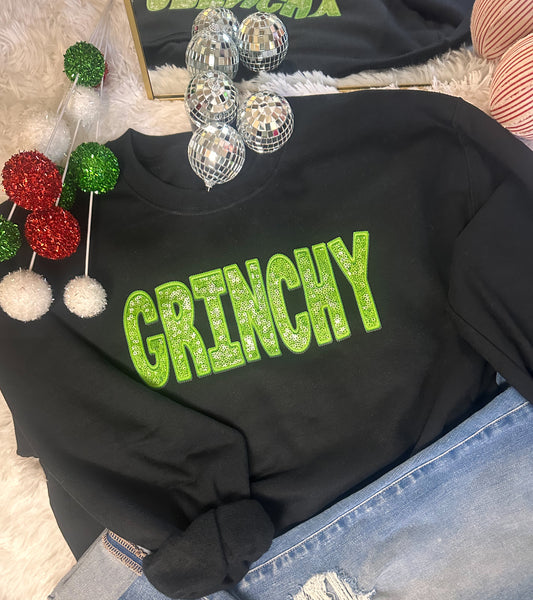 Green Faux Sequin Sweatshirt