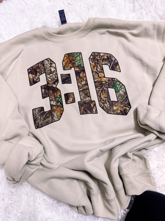 John 3:16 Camo Gildan Faith Sweatshirt