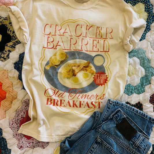Old Timers Breakfast Trendy Comfort Colors Graphic Tee