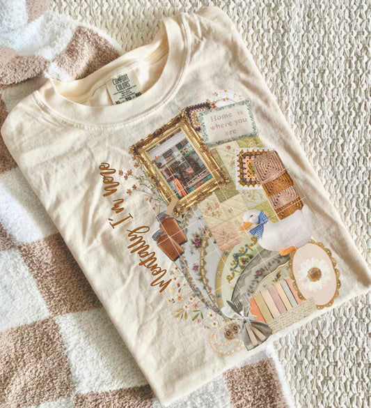 Mentally, I'm Here Thrifty Trendy Graphic Tee