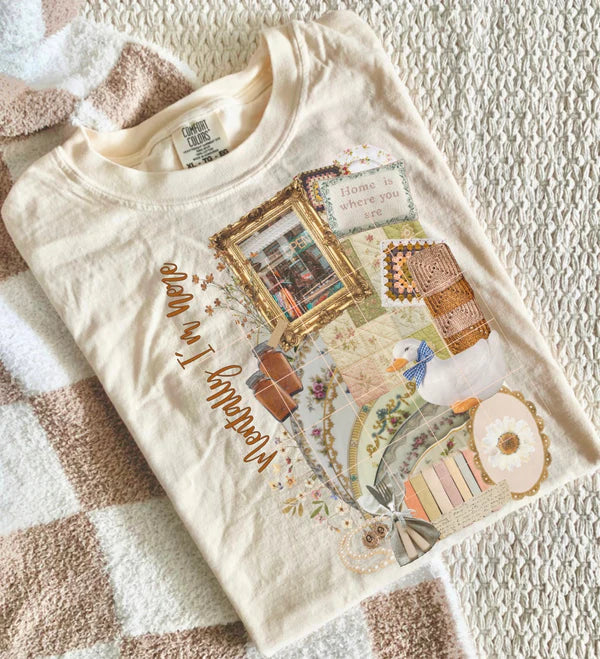 Mentally, I'm Here Thrifty Trendy Graphic Tee