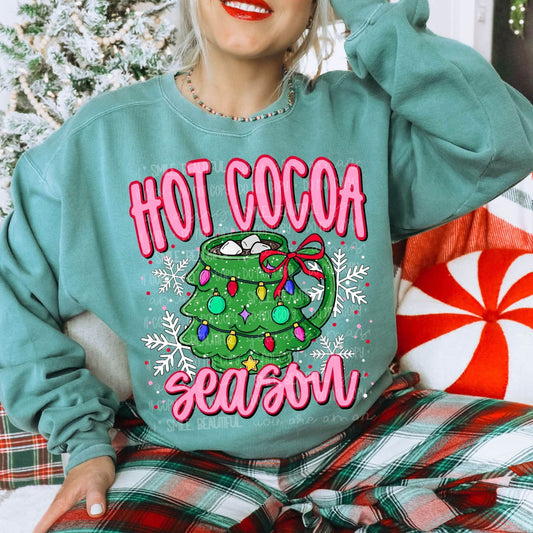 Hot Cocoa Season Comfort Colors Christmas Sweatshirt